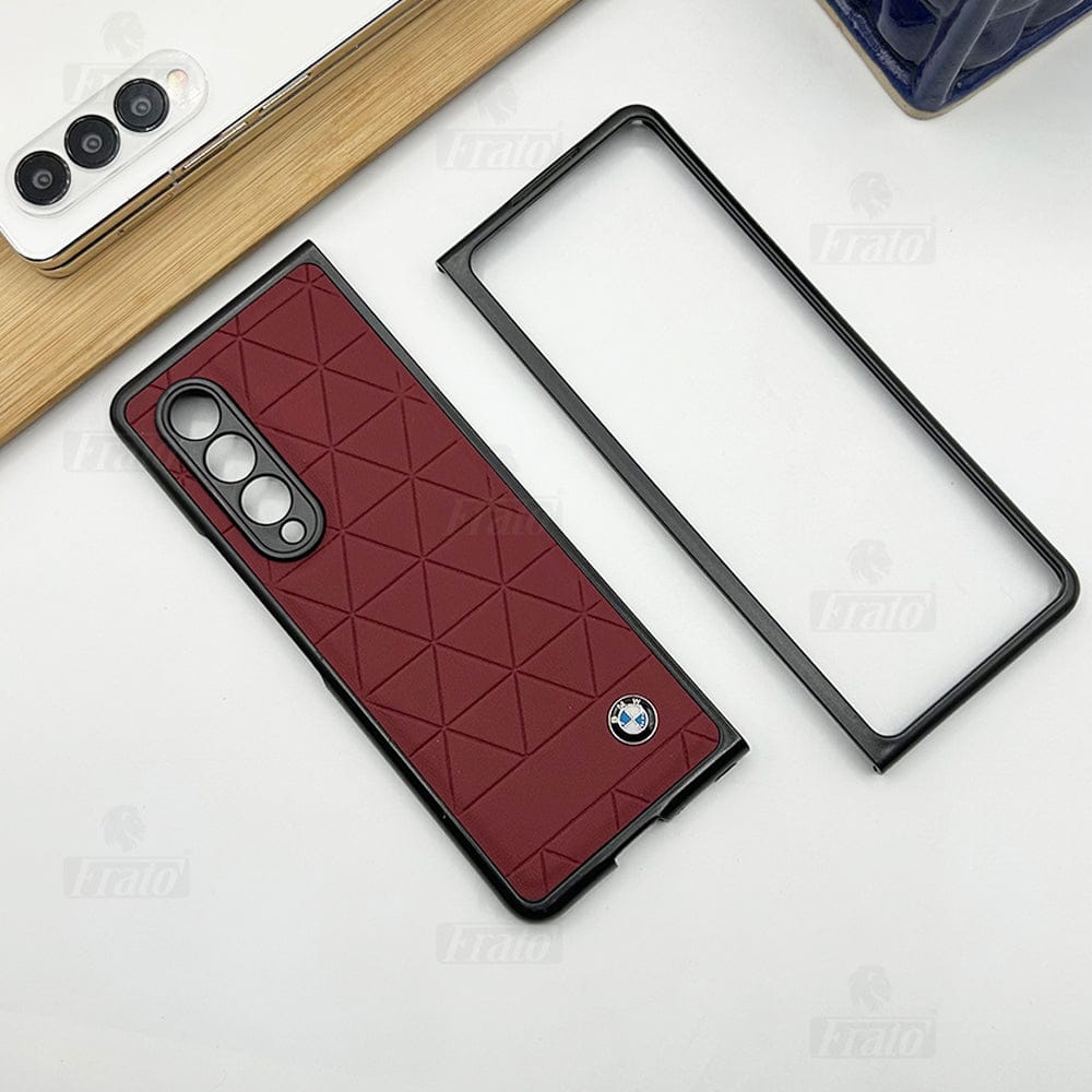 FRATO Fold 4 Collections Red Samsung Galaxy Z Fold4 Triangle Textured Case Cover with Camera Protection