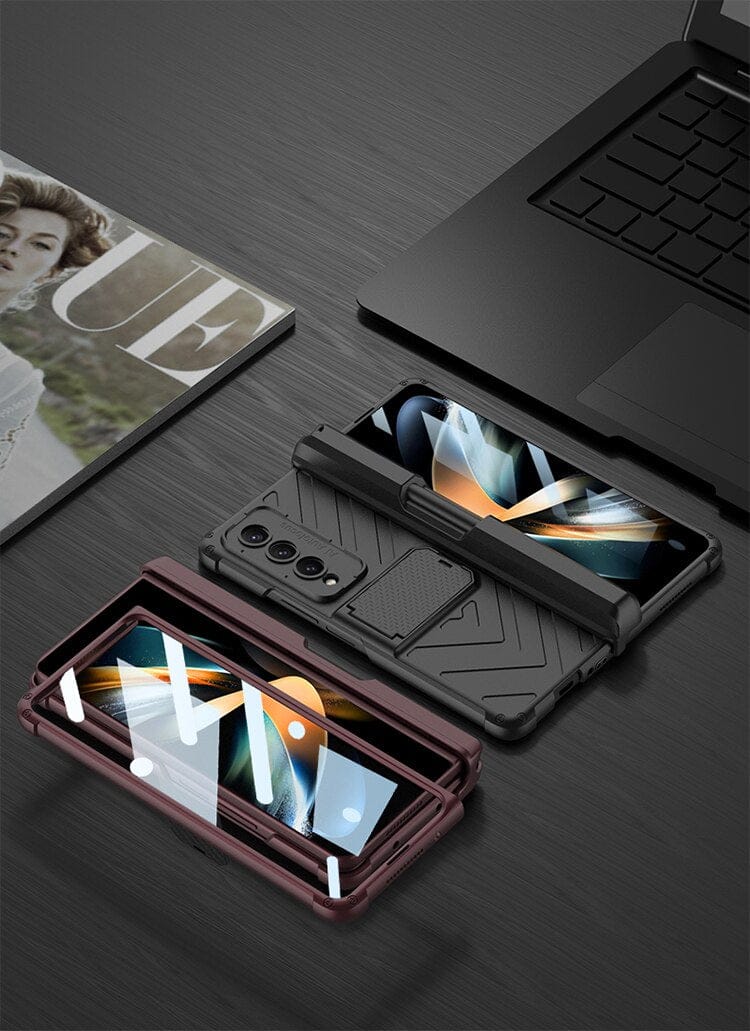 FRATO Fold 4 Collections Samsung Galaxy Z Fold 4 Adjustable Kickstand &amp; Pen Holder Case Cover