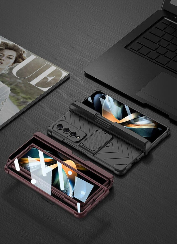 FRATO Fold 4 Collections Samsung Galaxy Z Fold 4 Adjustable Kickstand &amp; Pen Holder Case Cover