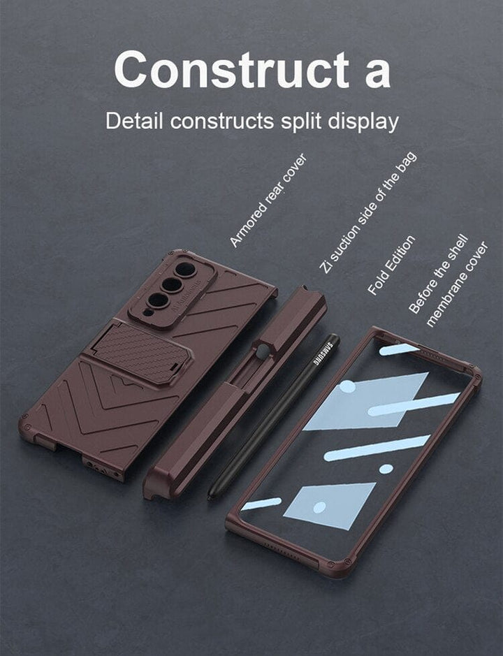 FRATO Fold 4 Collections Samsung Galaxy Z Fold 4 Adjustable Kickstand &amp; Pen Holder Case Cover