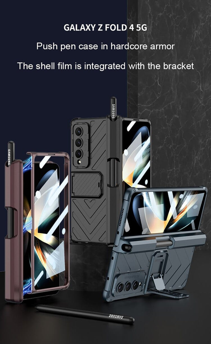 FRATO Fold 4 Collections Samsung Galaxy Z Fold 4 Adjustable Kickstand &amp; Pen Holder Case Cover