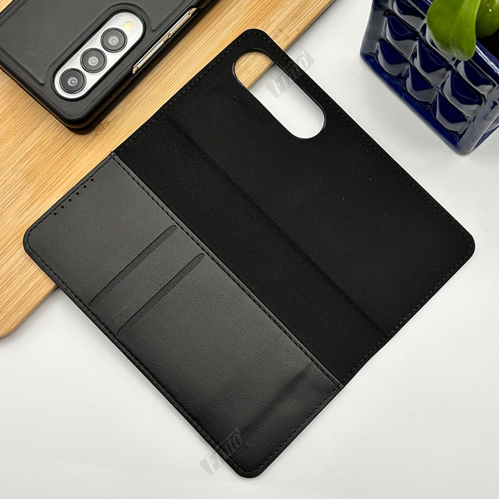 FRATO Fold 4 Collections Samsung Galaxy Z Fold 4 Back Case with Magnetic Attachable Flip Cover With Card Holder