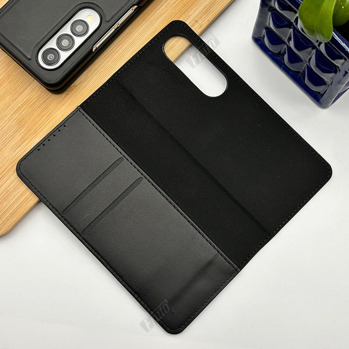 FRATO Fold 4 Collections Samsung Galaxy Z Fold 4 Back Case with Magnetic Attachable Flip Cover With Card Holder