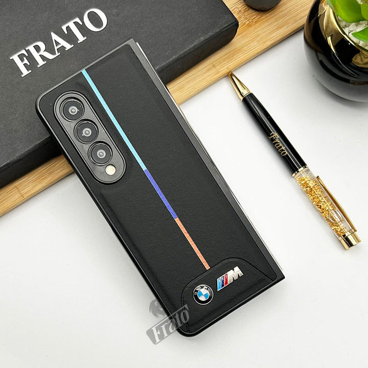 FRATO Fold 4 Collections Samsung Galaxy Z Fold 4 BMW &amp; M Performance Logo Design Camera Protection Case Cover(Black)