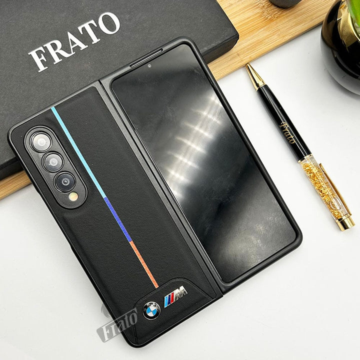 FRATO Fold 4 Collections Samsung Galaxy Z Fold 4 BMW &amp; M Performance Logo Design Camera Protection Case Cover(Black)