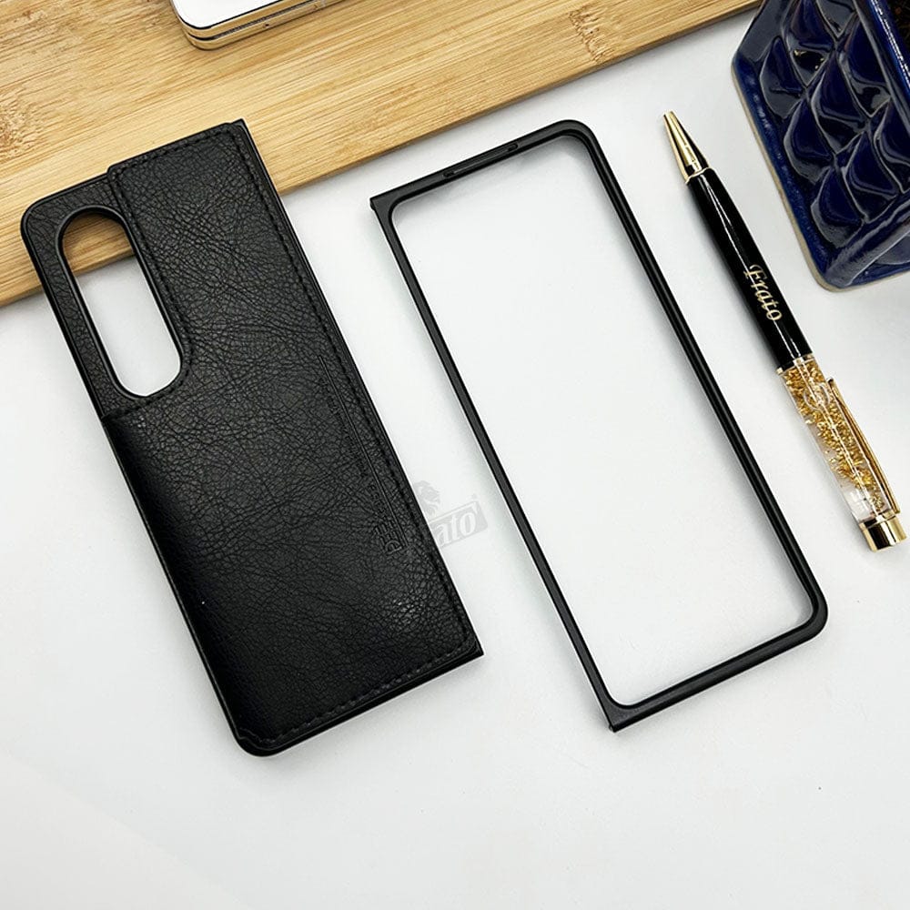 FRATO Fold 4 Collections Samsung Galaxy Z Fold 4 Leather Case With Back Side Protective Card Holder Slot