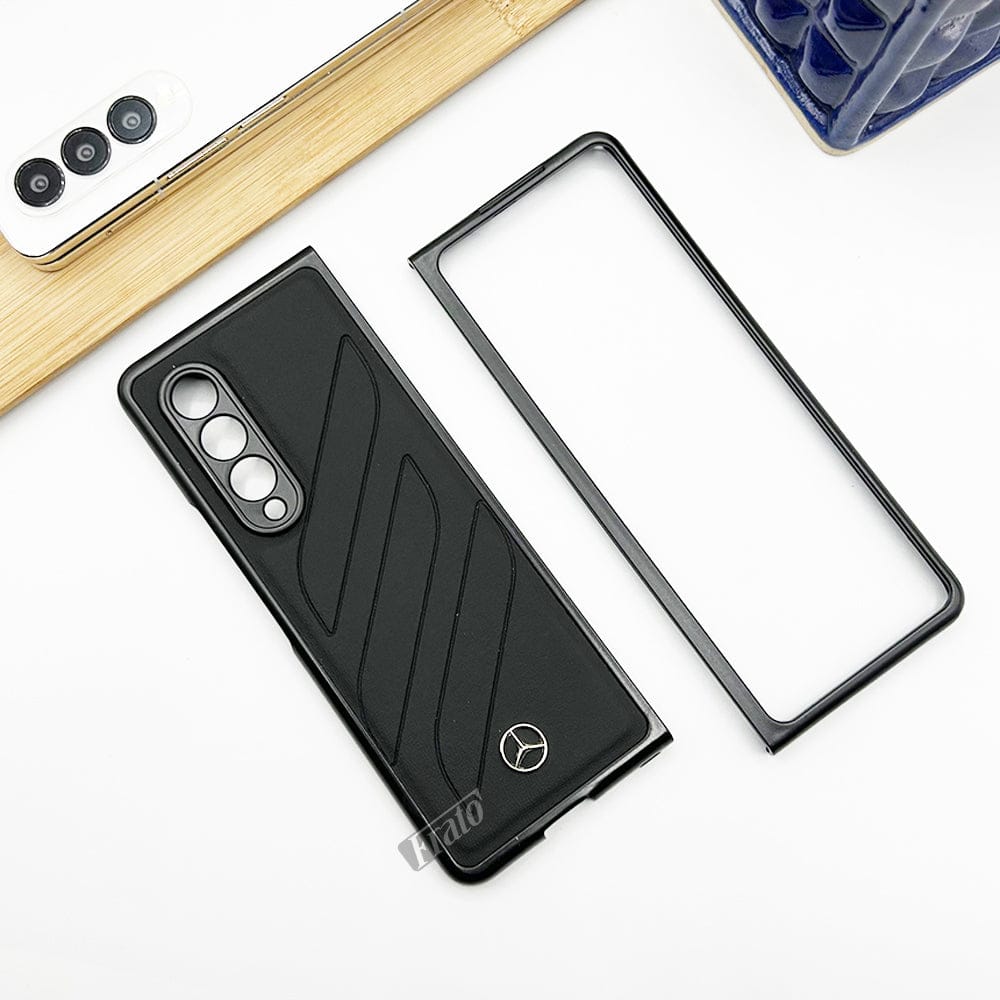 FRATO Fold 4 Collections Samsung Galaxy Z Fold 4 Mercedes Sports Car Logo Design Case Cover with Camera Protection(Black)