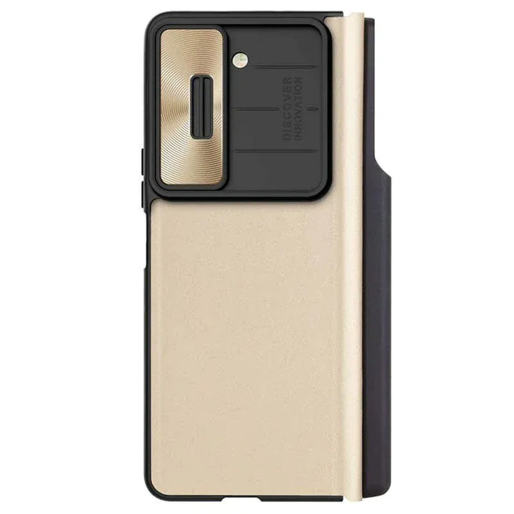 FRATO Fold 4 Collections Samsung Galaxy Z Fold 4 Nillkin QIN Pro Flip Case -Gold