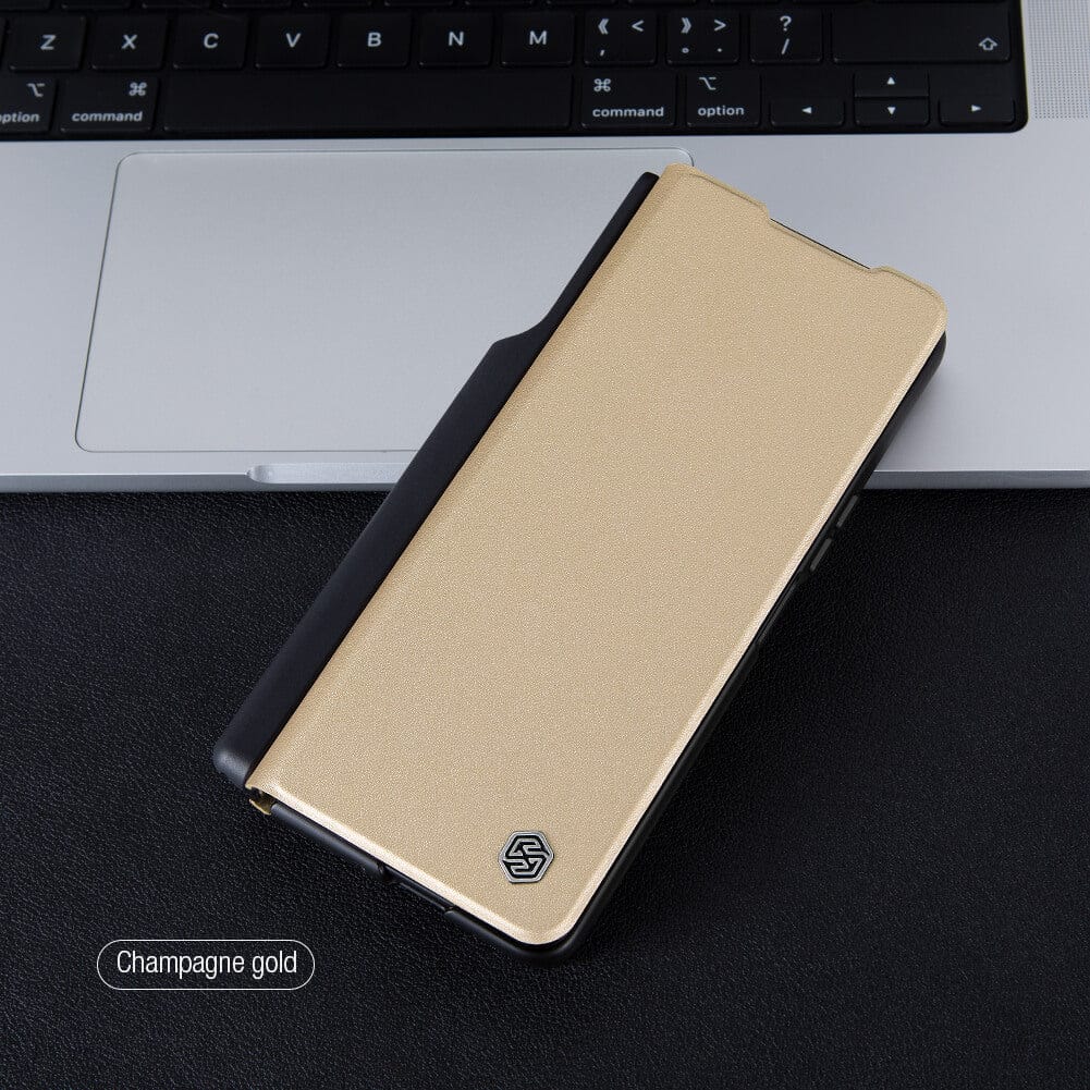 FRATO Fold 4 Collections Samsung Galaxy Z Fold 4 Nillkin QIN Pro Flip Case -Gold