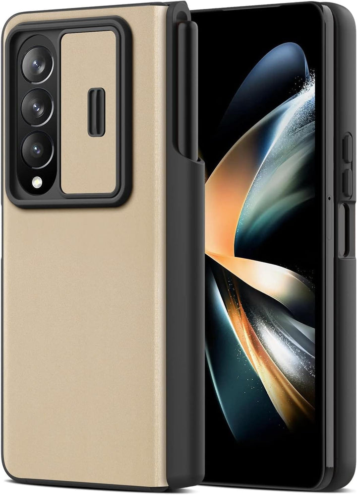 FRATO Fold 4 Collections Samsung Galaxy Z Fold 4 Nillkin QIN Pro Flip Case -Gold