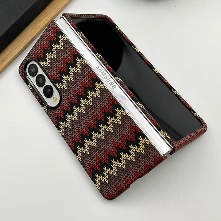 FRATO Fold 4 Collections Samsung Galaxy Z Fold 4 Woolen Texture Pattern Case Cover