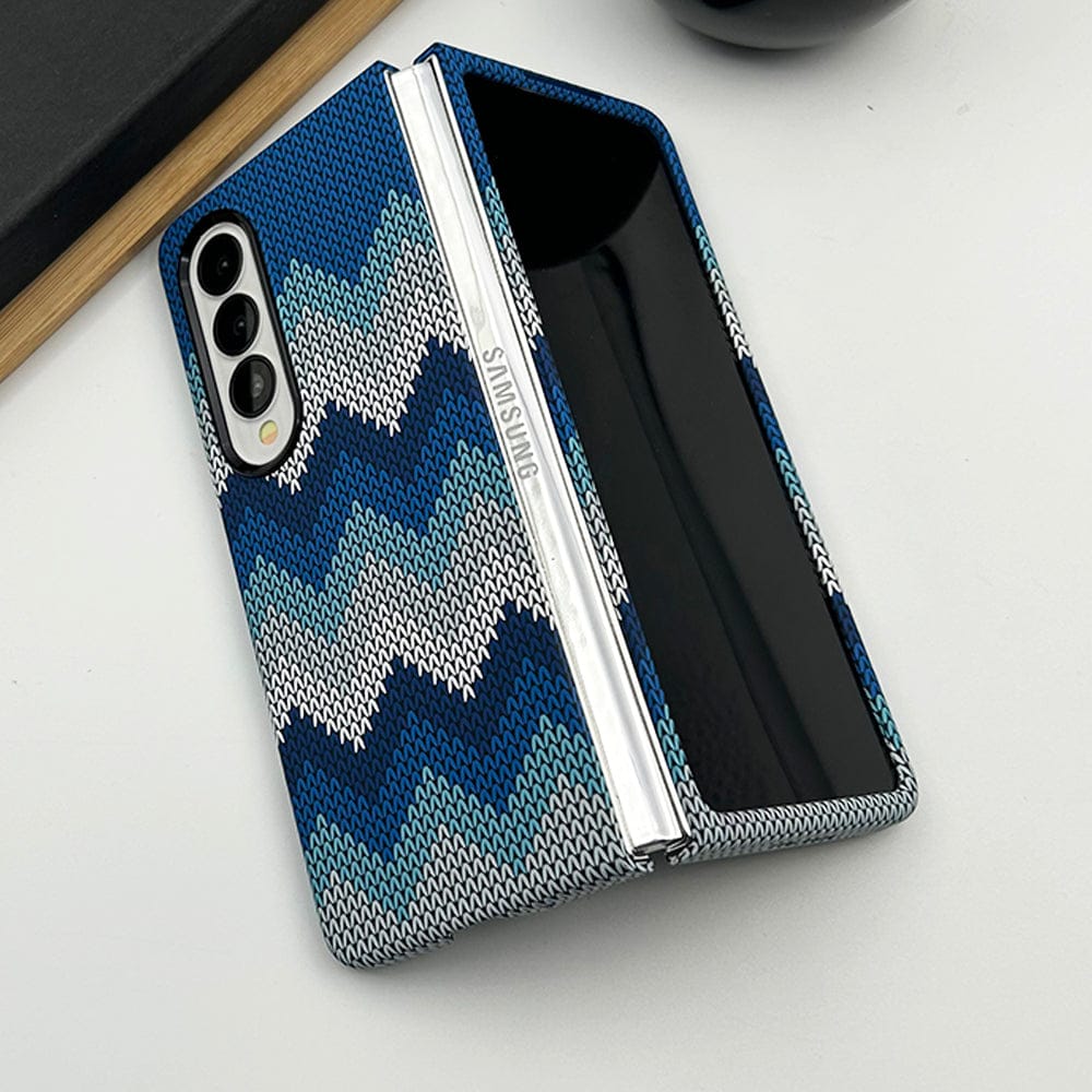 FRATO Fold 4 Collections Samsung Galaxy Z Fold 4 Woolen Texture Pattern Case Cover