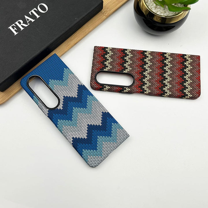 FRATO Fold 4 Collections Samsung Galaxy Z Fold 4 Woolen Texture Pattern Case Cover