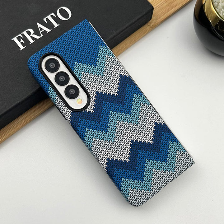 FRATO Fold 4 Collections Samsung Galaxy Z Fold 4 Woolen Texture Pattern Case Cover