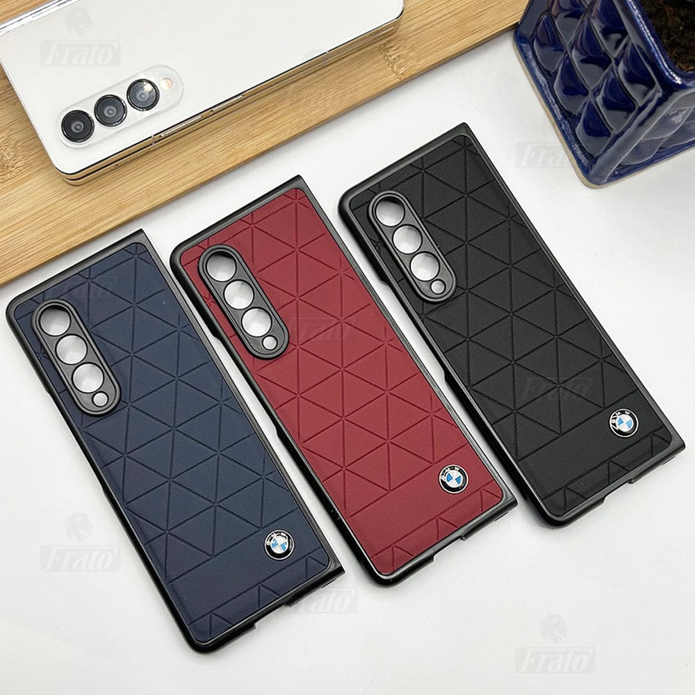 FRATO Fold 4 Collections Samsung Galaxy Z Fold4 Triangle Textured Case Cover with Camera Protection