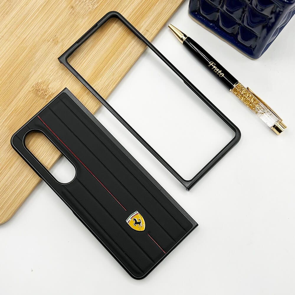 FRATO Fold 4 Collections Samsung Z Fold 4 Sports Car Logo Suitcase Line Design Cover Case