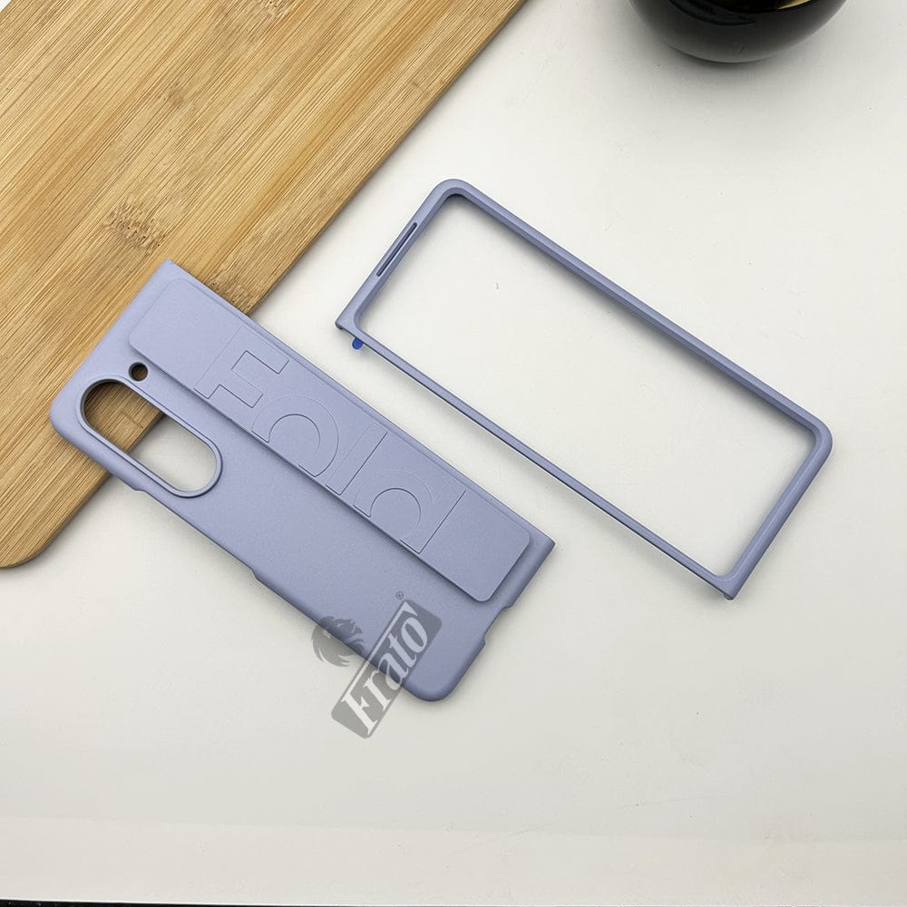 FRATO Fold 5 Collection Lilac Samsung Galaxy Z Fold 5 Silk Hard Shell Strap Holder Case