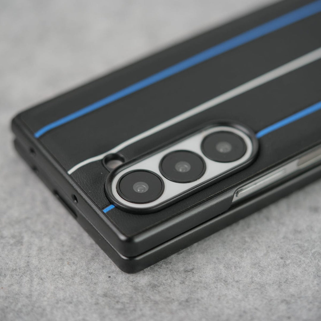 FRATO Fold 5 Collection Samsung Galaxy Z Fold 5 BMW Blue White Line Design Case Cover