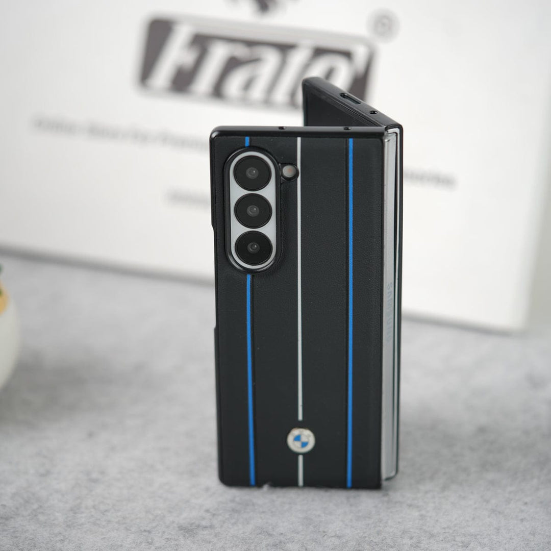 FRATO Fold 5 Collection Samsung Galaxy Z Fold 5 BMW Blue White Line Design Case Cover