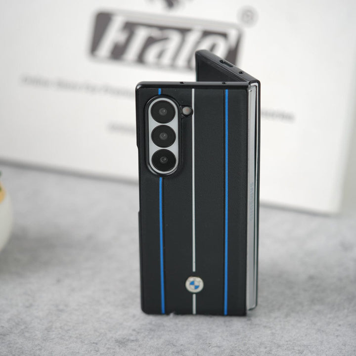 FRATO Fold 5 Collection Samsung Galaxy Z Fold 5 BMW Blue White Line Design Case Cover