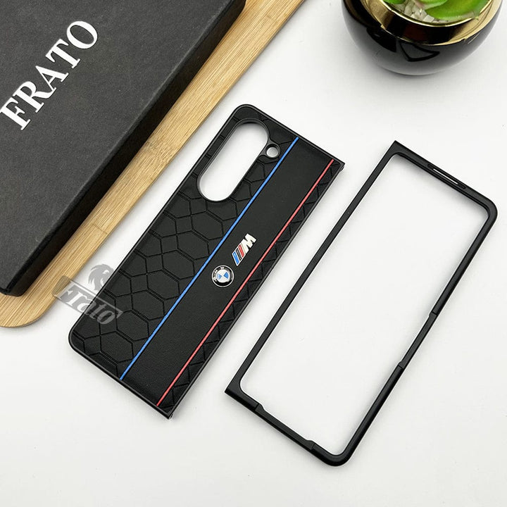 FRATO Fold 5 Collection Samsung Galaxy Z Fold 5 BMW & M Performance Logo With Honeycomb Design Case Cover(Black)
