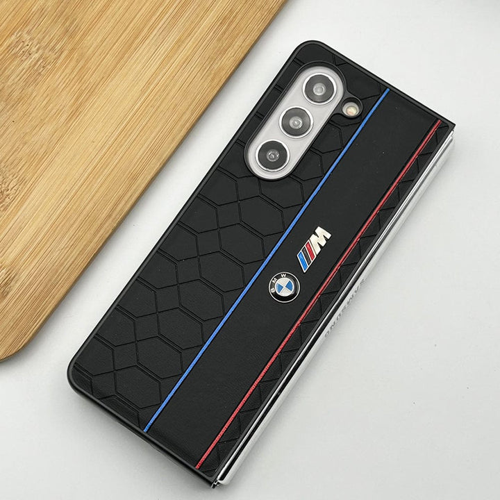 FRATO Fold 5 Collection Samsung Galaxy Z Fold 5 BMW & M Performance Logo With Honeycomb Design Case Cover(Black)
