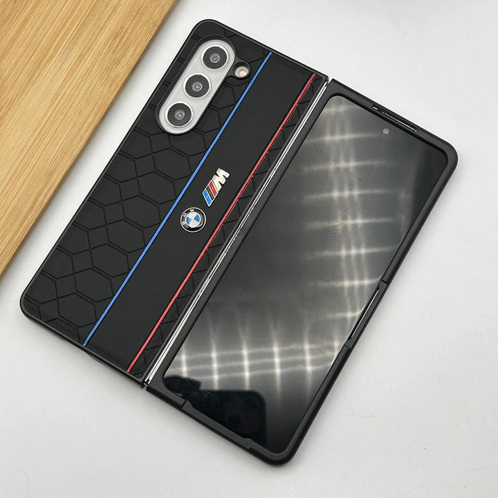 FRATO Fold 5 Collection Samsung Galaxy Z Fold 5 BMW & M Performance Logo With Honeycomb Design Case Cover(Black)
