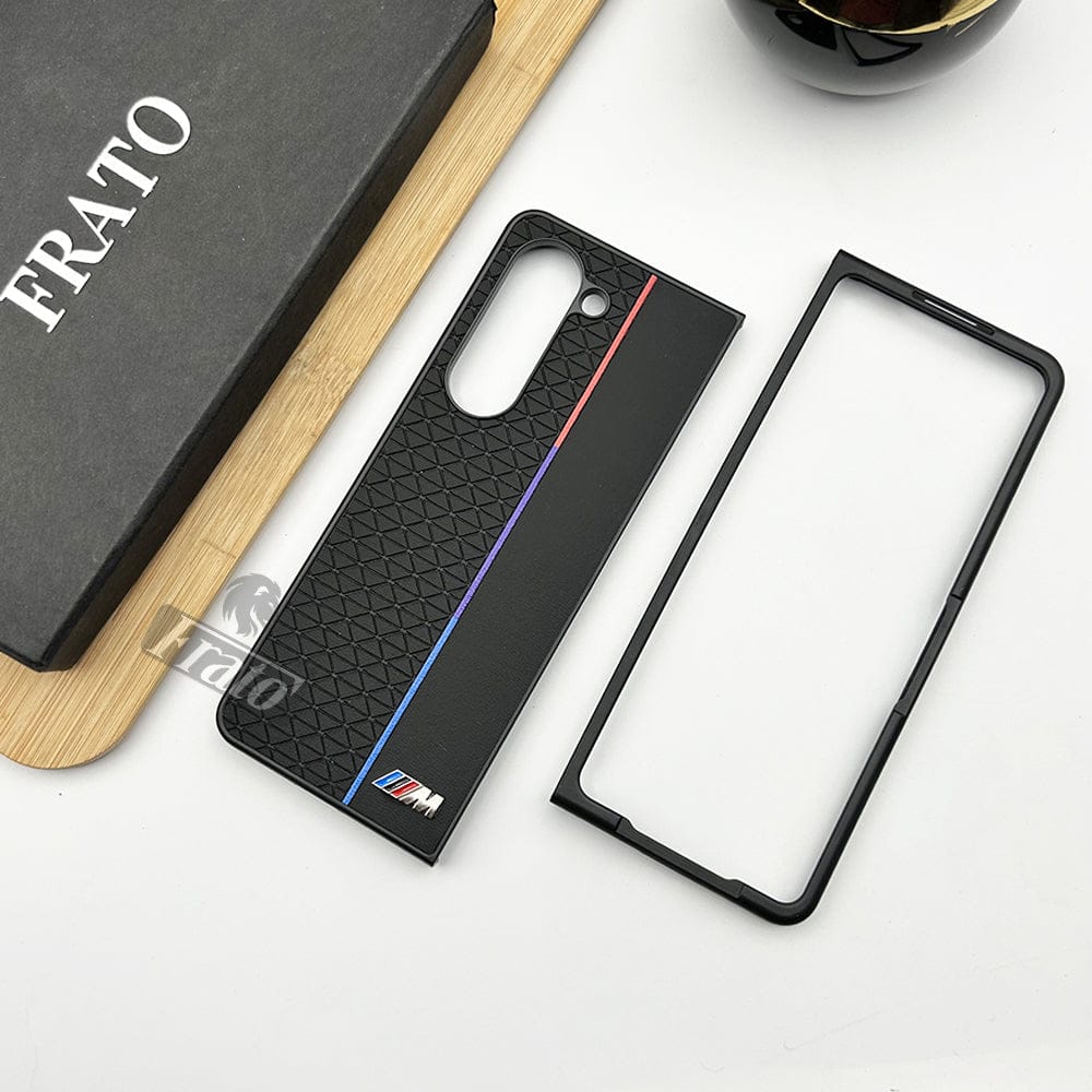 FRATO Fold 5 Collection Samsung Galaxy Z Fold 5 BMW M Performance Sports Car Logo Dual Shade Design Case Cover (Black)