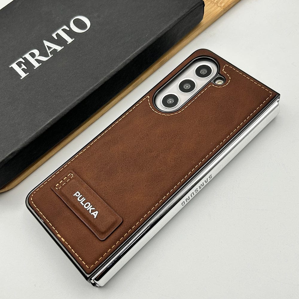 FRATO Fold 5 Collection Samsung Galaxy Z Fold 5 Fall Proof Side Stitch Leather Case Cover