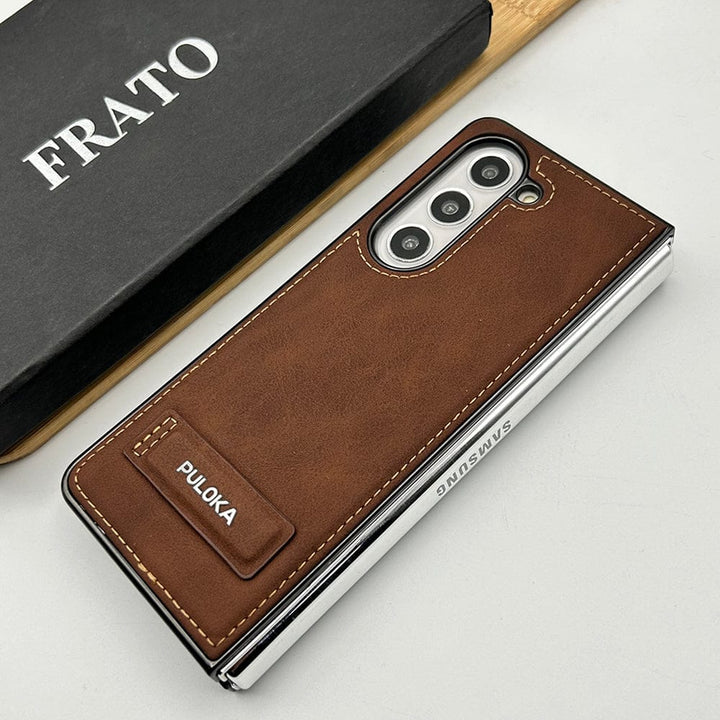 FRATO Fold 5 Collection Samsung Galaxy Z Fold 5 Fall Proof Side Stitch Leather Case Cover