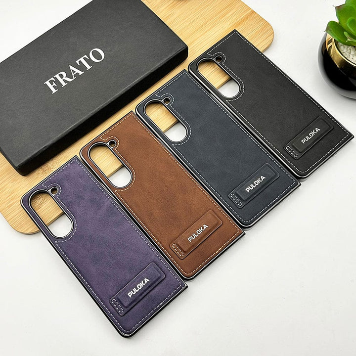 FRATO Fold 5 Collection Samsung Galaxy Z Fold 5 Fall Proof Side Stitch Leather Case Cover