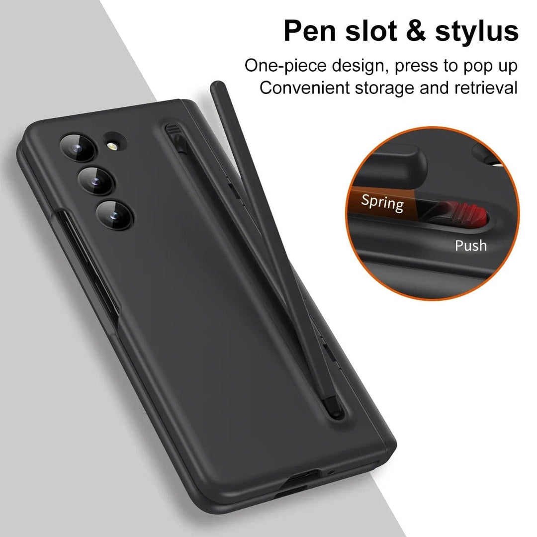 FRATO Fold 5 Collection Samsung Galaxy Z Fold 5 Matte Finish Front Screen Protector With S Pen Kickstand Case Cover