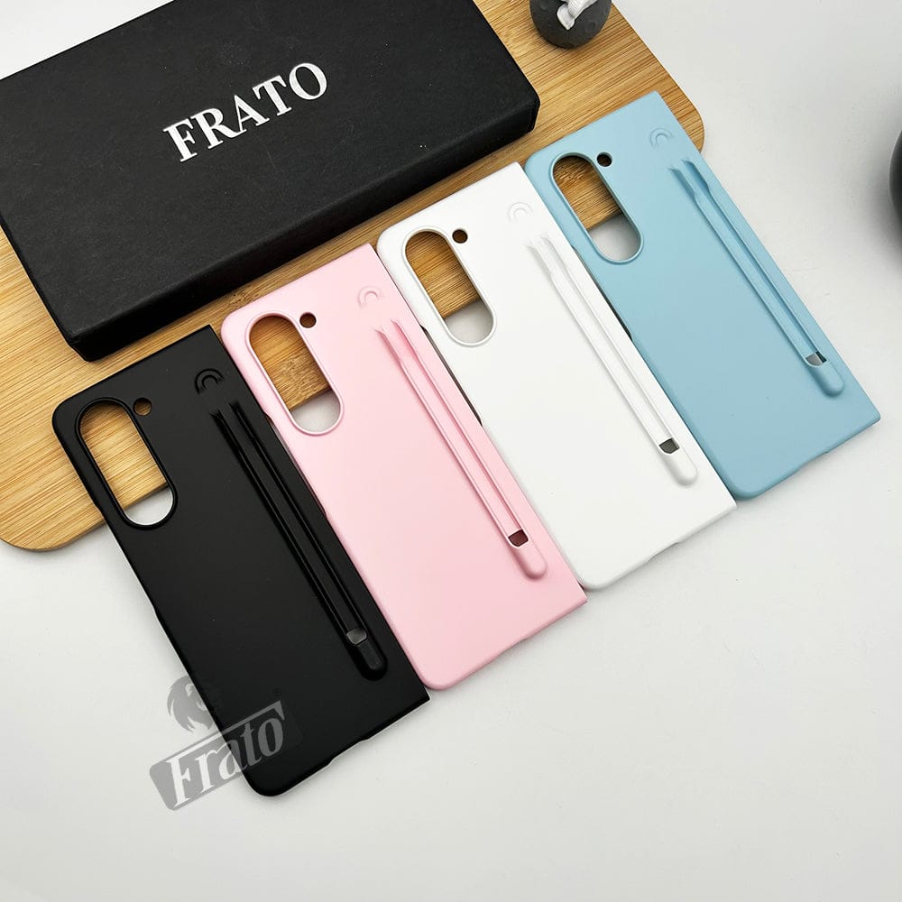 FRATO Fold 5 Collection Samsung Galaxy Z Fold 5 Matte Finish Pastel Silk Hard Shell Case Cover With S Pen Slot