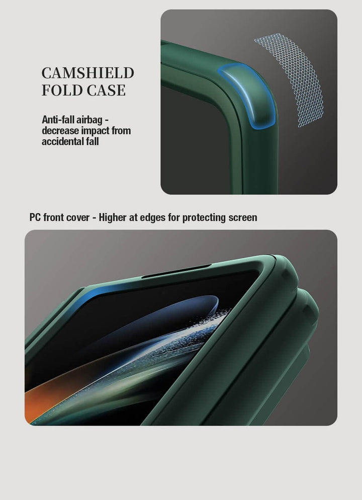 FRATO Fold 5 Collection Samsung Galaxy Z Fold 5 Nillkin Camshield Camera Protective Case With S Pen Holder Green