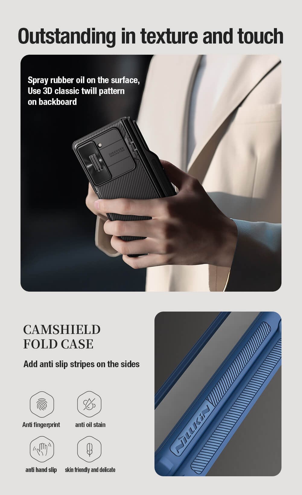 FRATO Fold 5 Collection Samsung Galaxy Z Fold 5 Nillkin Camshield Camera Protective Case With S Pen Holder Green