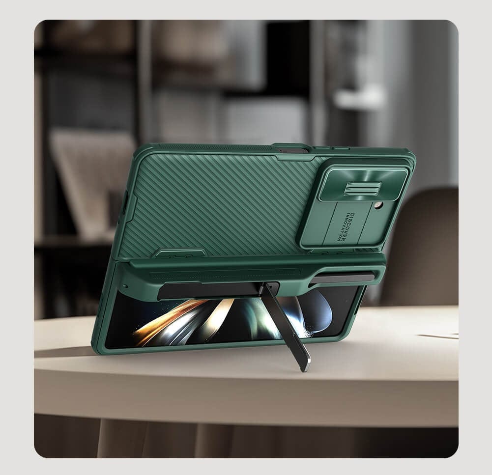 FRATO Fold 5 Collection Samsung Galaxy Z Fold 5 Nillkin Camshield Camera Protective Case With S Pen Holder Green