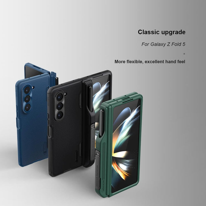 FRATO Fold 5 Collection Samsung Galaxy Z Fold 5 Nillkin Frost Shield With Stand and S Pen Slot Case Cover GREEN