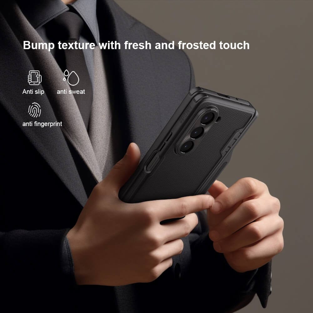 FRATO Fold 5 Collection Samsung Galaxy Z Fold 5 Nillkin Frost Shield With Stand and S Pen Slot Case Cover GREEN