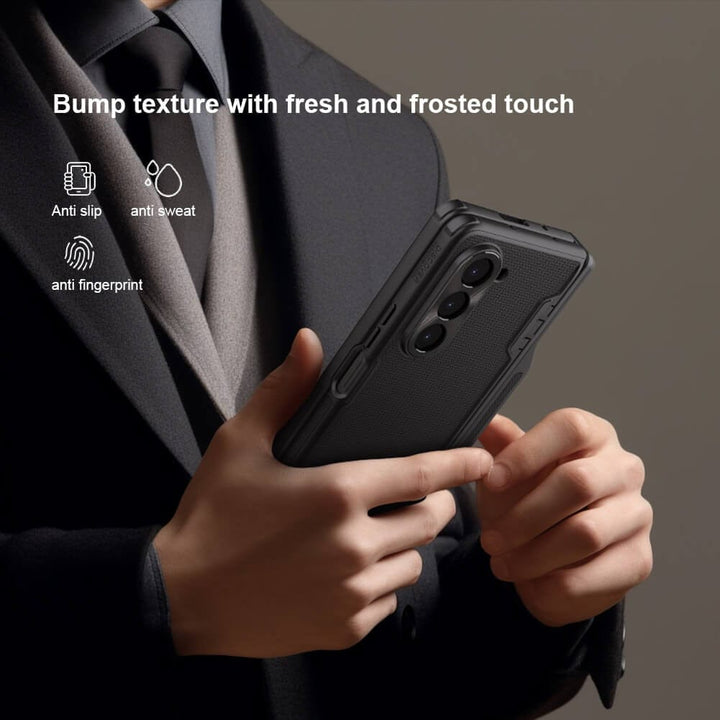 FRATO Fold 5 Collection Samsung Galaxy Z Fold 5 Nillkin Frost Shield With Stand and S Pen Slot Case Cover GREEN