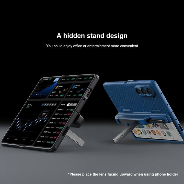 FRATO Fold 5 Collection Samsung Galaxy Z Fold 5 Nillkin Frost Shield With Stand and S Pen Slot Case Cover GREEN