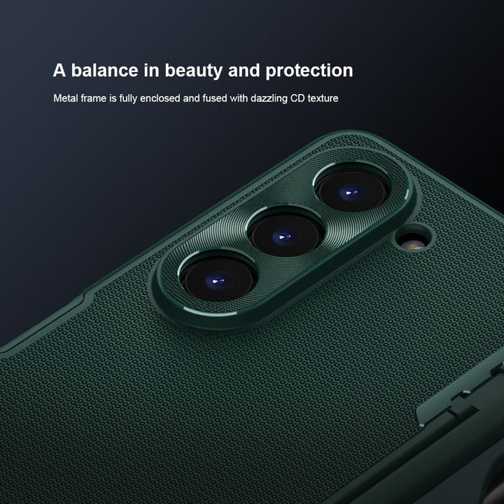 FRATO Fold 5 Collection Samsung Galaxy Z Fold 5 Nillkin Frost Shield With Stand and S Pen Slot Case Cover GREEN