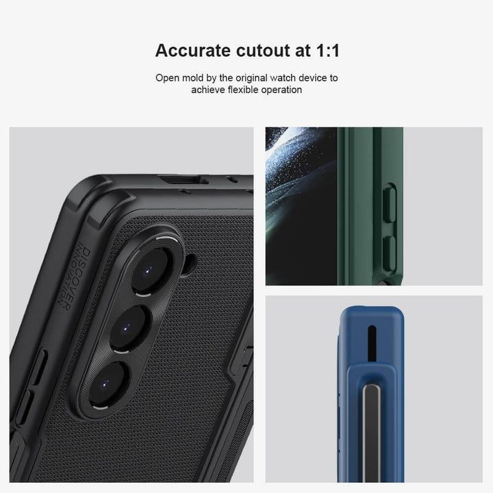 FRATO Fold 5 Collection Samsung Galaxy Z Fold 5 Nillkin Frost Shield With Stand and S Pen Slot Case Cover GREEN
