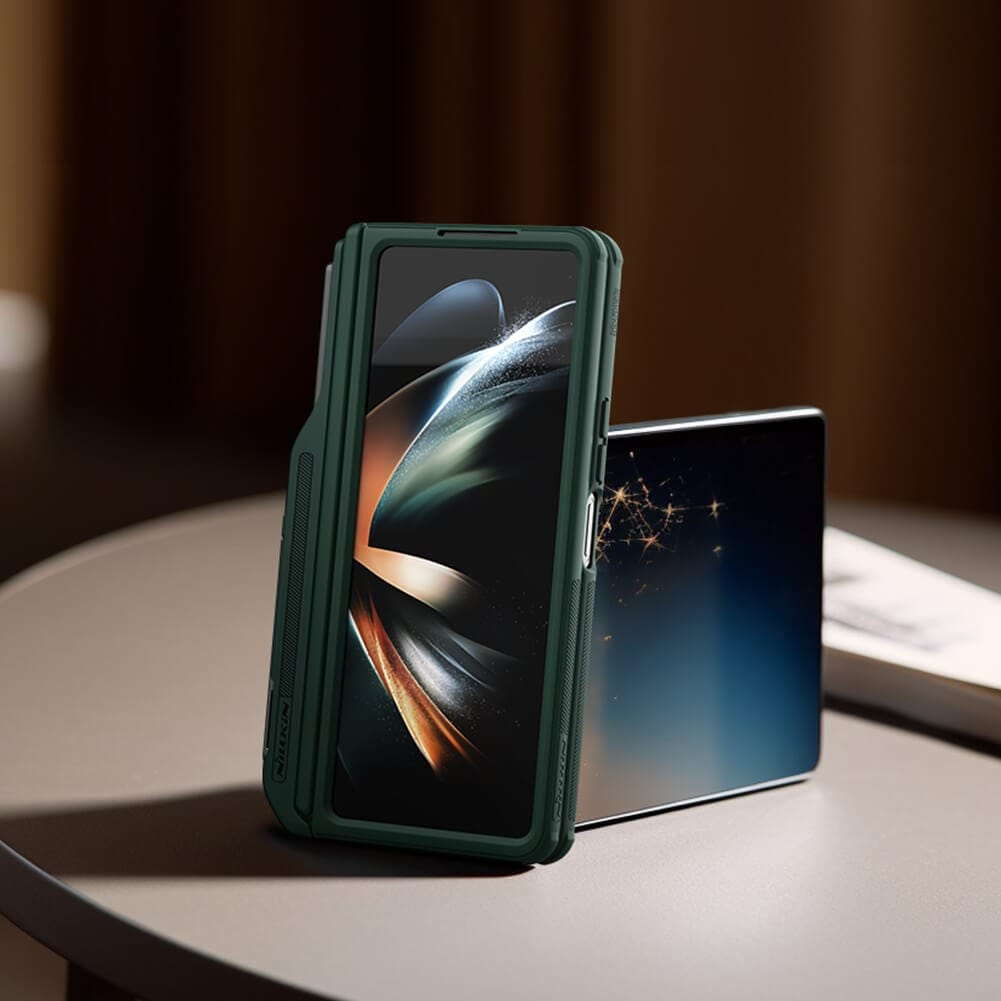 FRATO Fold 5 Collection Samsung Galaxy Z Fold 5 Nillkin Frost Shield With Stand and S Pen Slot Case Cover GREEN
