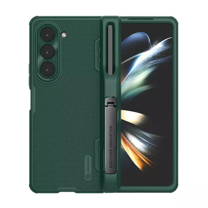 FRATO Fold 5 Collection Samsung Galaxy Z Fold 5 Nillkin Frost Shield With Stand and S Pen Slot Case Cover GREEN