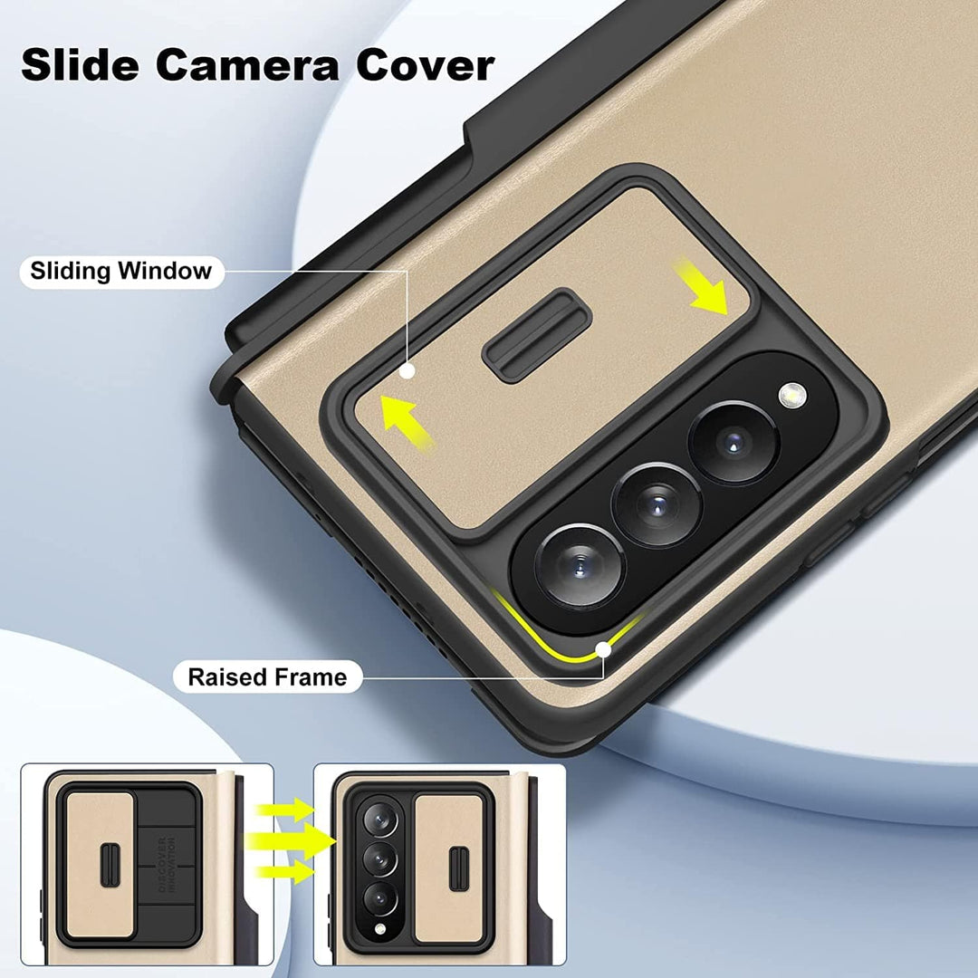 FRATO Fold 5 Collection Samsung Galaxy Z Fold 5 Nillkin QIN Pro Flip Case -Gold