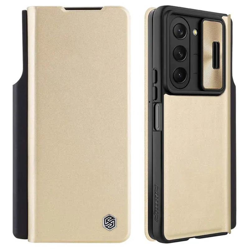 FRATO Fold 5 Collection Samsung Galaxy Z Fold 5 Nillkin QIN Pro Flip Case -Gold
