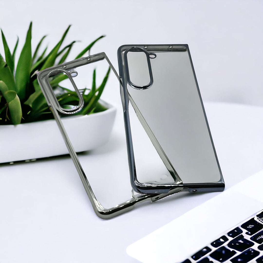 FRATO Fold 5 Collection Samsung Galaxy Z Fold 5 Transparent Case Non Yellow Chrome Cover