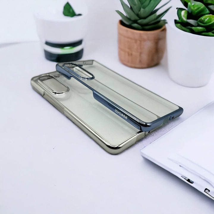 FRATO Fold 5 Collection Samsung Galaxy Z Fold 5 Transparent Case Non Yellow Chrome Cover
