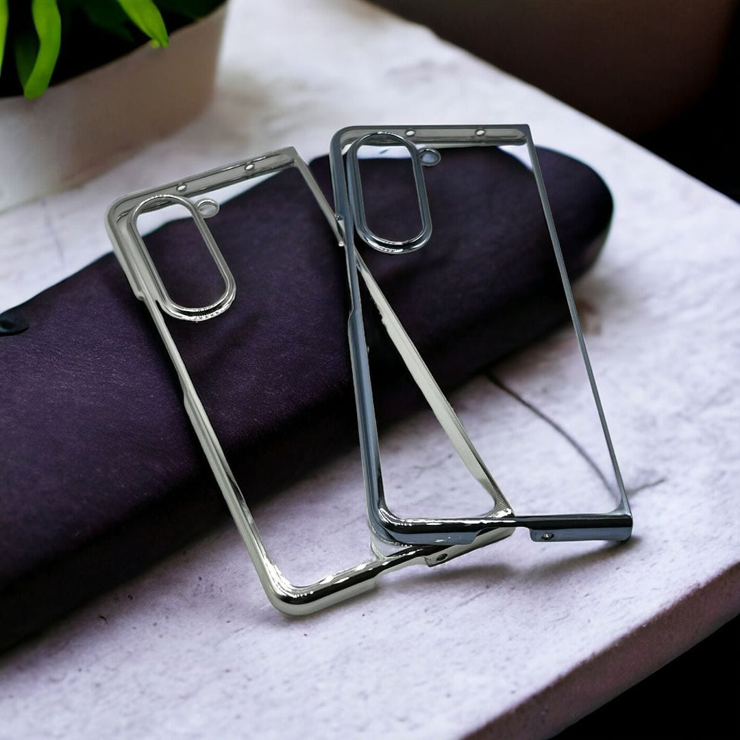 FRATO Fold 5 Collection Samsung Galaxy Z Fold 5 Transparent Case Non Yellow Chrome Cover