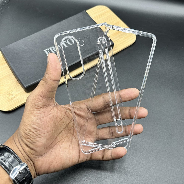 FRATO Fold 5 Collection Samsung Galaxy Z Fold 5 Transparent Cristal Hard Shell Cover Case With S-Pent Slot
